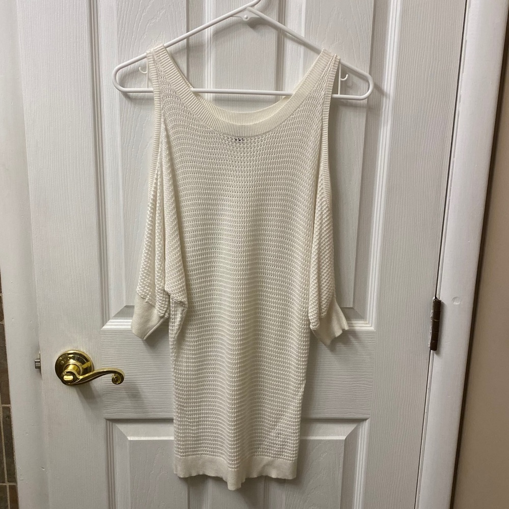 Express Cold Shoulder Sheer Top